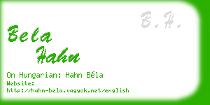 bela hahn business card
